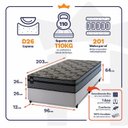 Ver imagem 4 de Conjunto Cama Box Solteirão c/ Molas Ensacadas Montreal Branco 96x203x64