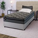 Ver imagem 2 de Conjunto Cama Box Solteirão c/ Molas Ensacadas Montreal Branco 96x203x64