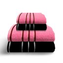 Ver imagem 1 de Jogo de Toalha 4 Peças - Felpuda - Mônaco - 100% Algodão - Margex Cor: Preto / Rosa