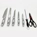 Conjunto de faca de 8 peças STAR BO faca de prata 6 peças + tesoura + bloco de faca - 3