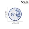 Prato de Sobremesa em Cerâmica Demoiselle Flores e Borboleta Azul Scalla 20x20cm - 2