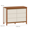 Ver imagem 6 de Conjunto Berço 2 em 1 Vira Mini Cama e Cômoda Areia com Nogueira Linha Softy