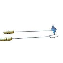 Rastelo Mexedor Carvão 49 Cm + Garfo Para Churrasco 49cm - 2