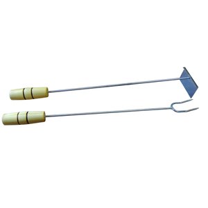 Rastelo Mexedor Carvão 49 Cm + Garfo Para Churrasco 49cm