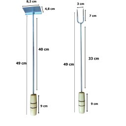Rastelo Mexedor Carvão 49 Cm + Garfo Para Churrasco 49cm - 4
