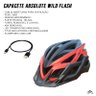 Capacete Ciclismo Absolute Wild Flash Pisca Led Usb Bicicleta Mtb Speed Wild Flash Led Usb VERMELHO  - 2