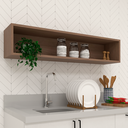 Ver imagem 3 de Nicho Decorativo Parede Marrom 130cm Quarto Cozinha Sala Mdf