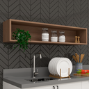 Ver imagem 2 de Nicho Decorativo Parede Marrom 130cm Quarto Cozinha Sala Mdf