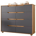 Ver imagem 4 de Cômoda para Quarto Double 8 Gavetas 136cm Nature-titanium (flex) Móveis Albatroz
