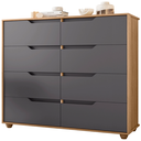 Ver imagem 2 de Cômoda para Quarto Double 8 Gavetas 136cm Nature-titanium (flex) Móveis Albatroz