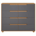 Ver imagem 3 de Cômoda para Quarto Double 8 Gavetas 136cm Nature-titanium (flex) Móveis Albatroz