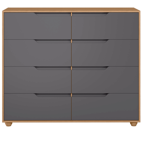 Cômoda para Quarto Double 8 Gavetas 136cm Nature-titanium (flex) Móveis Albatroz
