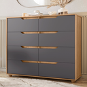 Ver imagem 5 de Cômoda para Quarto Double 8 Gavetas 136cm Nature-titanium (flex) Móveis Albatroz