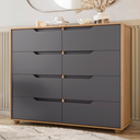 Ver imagem 6 de Cômoda para Quarto Double 8 Gavetas 136cm Nature-titanium (flex) Móveis Albatroz