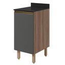 Ver imagem 1 de Balcão com Tampo 1 Porta MDF 40 cm Kali 1221822 Carvalho Toq Chumbo Nicioli
