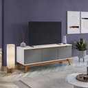 Ver imagem 1 de Rack Kappesberg 3 Portas Branco/chumbo 136cm