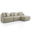 Ver imagem 5 de Sofá 4 Lugares com Chaise Direito Sala Living 288cm Arlo F04 Veludo Bege - Lyam Decor