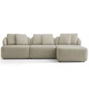 Ver imagem 6 de Sofá 4 Lugares com Chaise Direito Sala Living 288cm Arlo F04 Veludo Bege - Lyam Decor