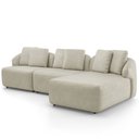 Ver imagem 7 de Sofá 4 Lugares com Chaise Direito Sala Living 288cm Arlo F04 Veludo Bege - Lyam Decor
