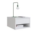 Ver imagem 2 de Mesa de Cabeceira Suspensa Emovell Slim B87 1 Gaveta Branco MDP com Nicho e Corrediça Telescópica