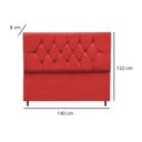 Ver imagem 3 de Cabeceira Estofada Cama Box Casal 140 Cm Suede Ayla:vermelho