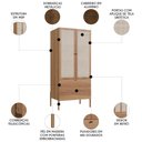 Ver imagem 3 de Guarda Roupa Solteiro 80cm com 2 Portas Arlo Hanover A10 - Mpozenato