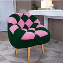 Ver imagem 1 de Poltrona Paloma Escritório Sala Pé Palito Suede Verde e Suede Pink - Dominic Decor