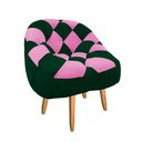 Ver imagem 2 de Poltrona Paloma Escritório Sala Pé Palito Suede Verde e Suede Pink - Dominic Decor