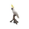 Cacatua Branca no Galho Branco e Amarelo Resina 38Cm - 1