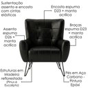 Ver mais imagens de Poltrona Decorativa Malta Pes Ferro Courino Tcs 724 Moll