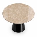 Ver imagem 2 de Mesa de Jantar Cone Redondo 140 cm Tampo Mármore Travertino Base Laca Preta