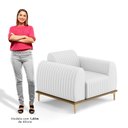 Ver imagem 5 de Poltrona Decorativa Base Gold Molino D06 PU C-12 Branco - Mpozenato