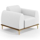 Ver imagem 1 de Poltrona Decorativa Base Gold Molino D06 PU C-12 Branco - Mpozenato