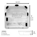 Ver imagem 2 de Spa Quadrado Amparocompleto com Hidro em Acrílico