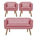 Ver imagem 1 de Kit Sofá Namoradeira 02 Lugares e 02 Poltronas Júlia Rose