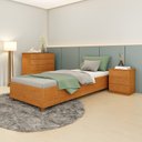 Ver imagem 2 de Cama Solteiro em MDP 94cm x 193cm Grecia Yescasa Marrom/Cinamomo