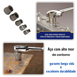 Extrator Expansão De Parafuso E Porca 5 Pçs Irwin Bolt Grip - 5