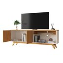 Ver imagem 5 de Rack Buriti Ripado Real 160cm 2 Portas para TV até 65 Polegadas, Pés em Madeira Maciça