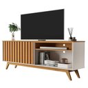 Ver imagem 2 de Rack Buriti Ripado Real 160cm 2 Portas para TV até 65 Polegadas, Pés em Madeira Maciça