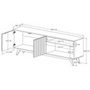 Ver imagem 3 de Rack Buriti Ripado Real 160cm 2 Portas para TV até 65 Polegadas, Pés em Madeira Maciça