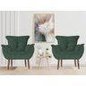 Kit 2 Poltronas Opala Decorativa Amamentação Sala Quarto Escritorio Verde - 1