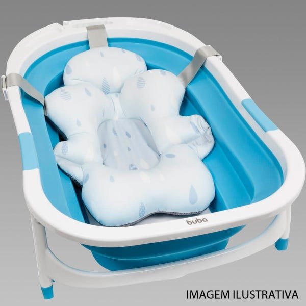 Almofada Para Banho Com Fivela Ajustável Azul - Buba Baby - 2
