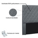 Ver imagem 3 de Cabeceira King 1,95m Esmeralda Veludo - Pallazio - Cinza Chumbo