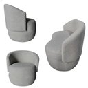Ver imagem 2 de Kit Namoradeira + 2 Poltronas Decorativa Beatriz Orgânica Bouclé Cinza Claro