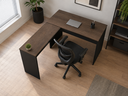 Ver imagem 2 de Mesa em L 1200 x 1500 mm Auxiliar - Linha Studio: Nogueira Lamina/Preto