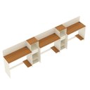 Ver imagem 7 de Conjunto de Escritório Smart 2 Livreiro e 3 Mesas 90cm - Off White e Cedro