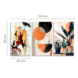 Quadros Decorativos Abstrato Geométrico Folhagem Moderno Sala - 4