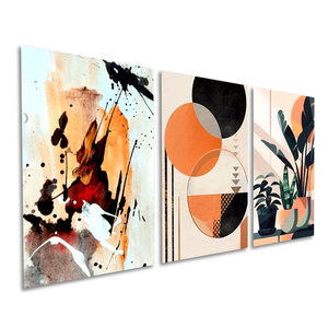 Quadros Decorativos Abstrato Geométrico Folhagem Moderno Sala