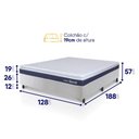 Ver imagem 3 de Conjunto Box Branco Durban Azul Espuma D28 Viúva 128x188x57 - King House