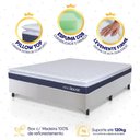 Ver imagem 4 de Conjunto Box Branco Durban Azul Espuma D28 Viúva 128x188x57 - King House